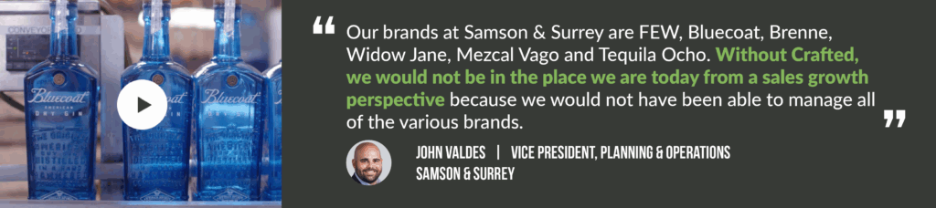 A quote about how the benefit of using beverage ERP software to manage multiple brands. 