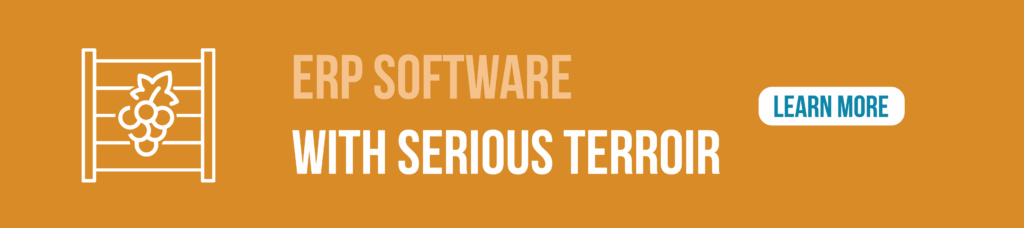 A graphic that says ERP software with serious terrior