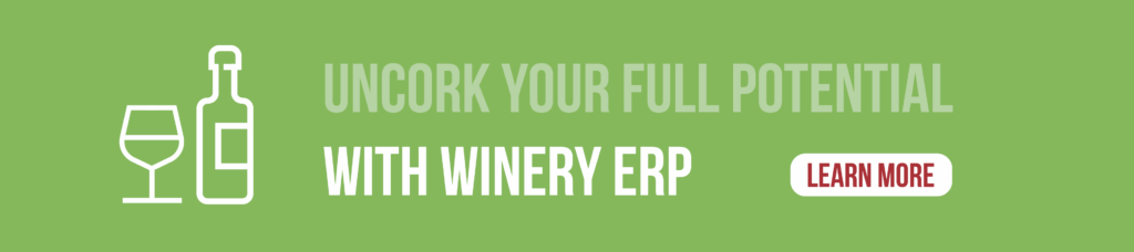 A graphic that says uncork your full potential with winery erp